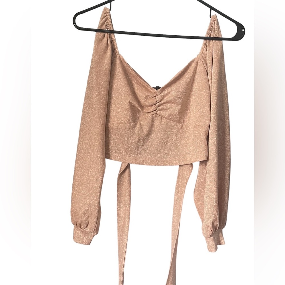 Off the shoulder shimmery top